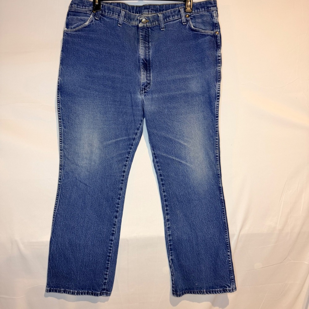 Wrangler 947STR Mens Blue Straight Leg Denim Jeans 48x30 Medium Wash